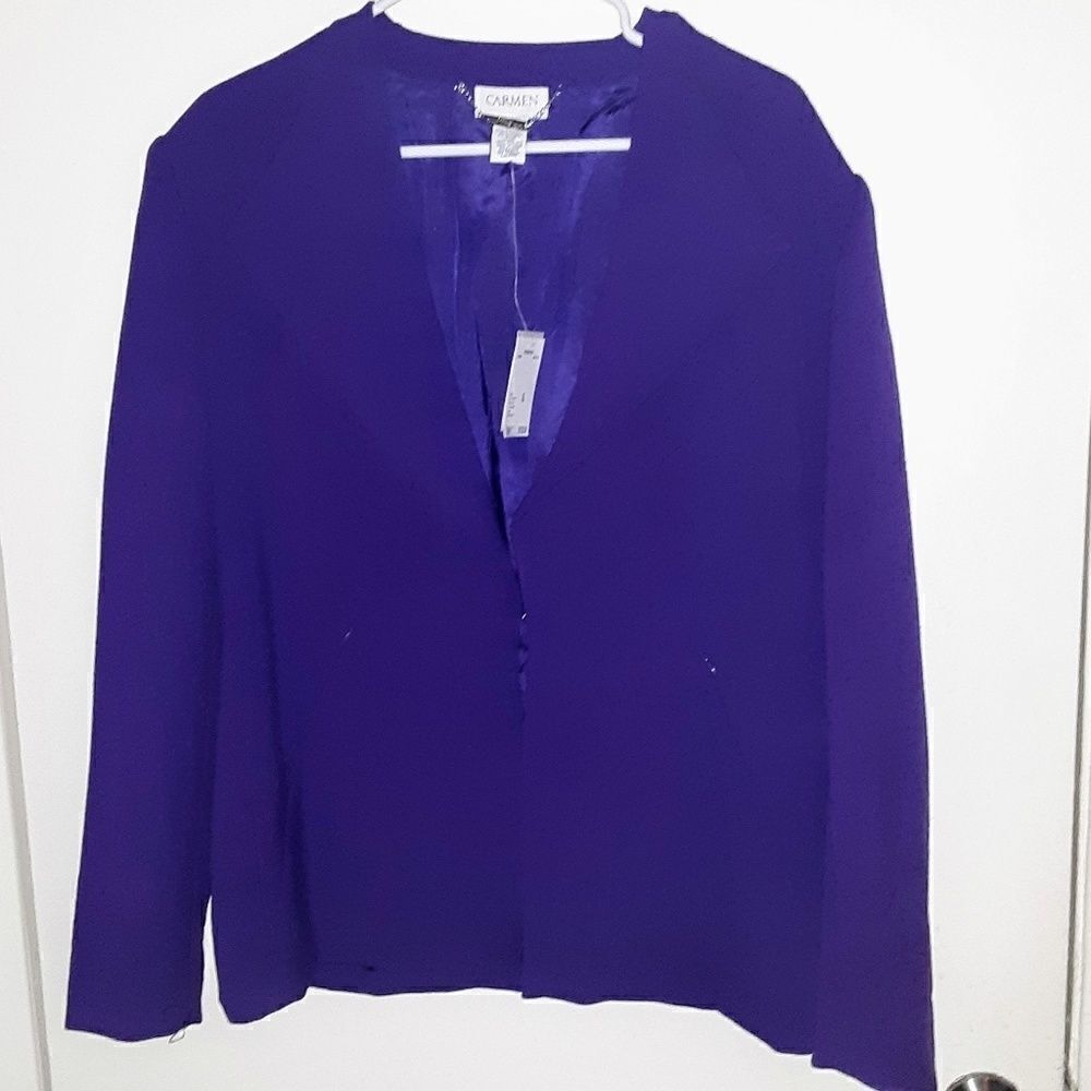 Carmen Marc Valvo Purple Blazer Size XL